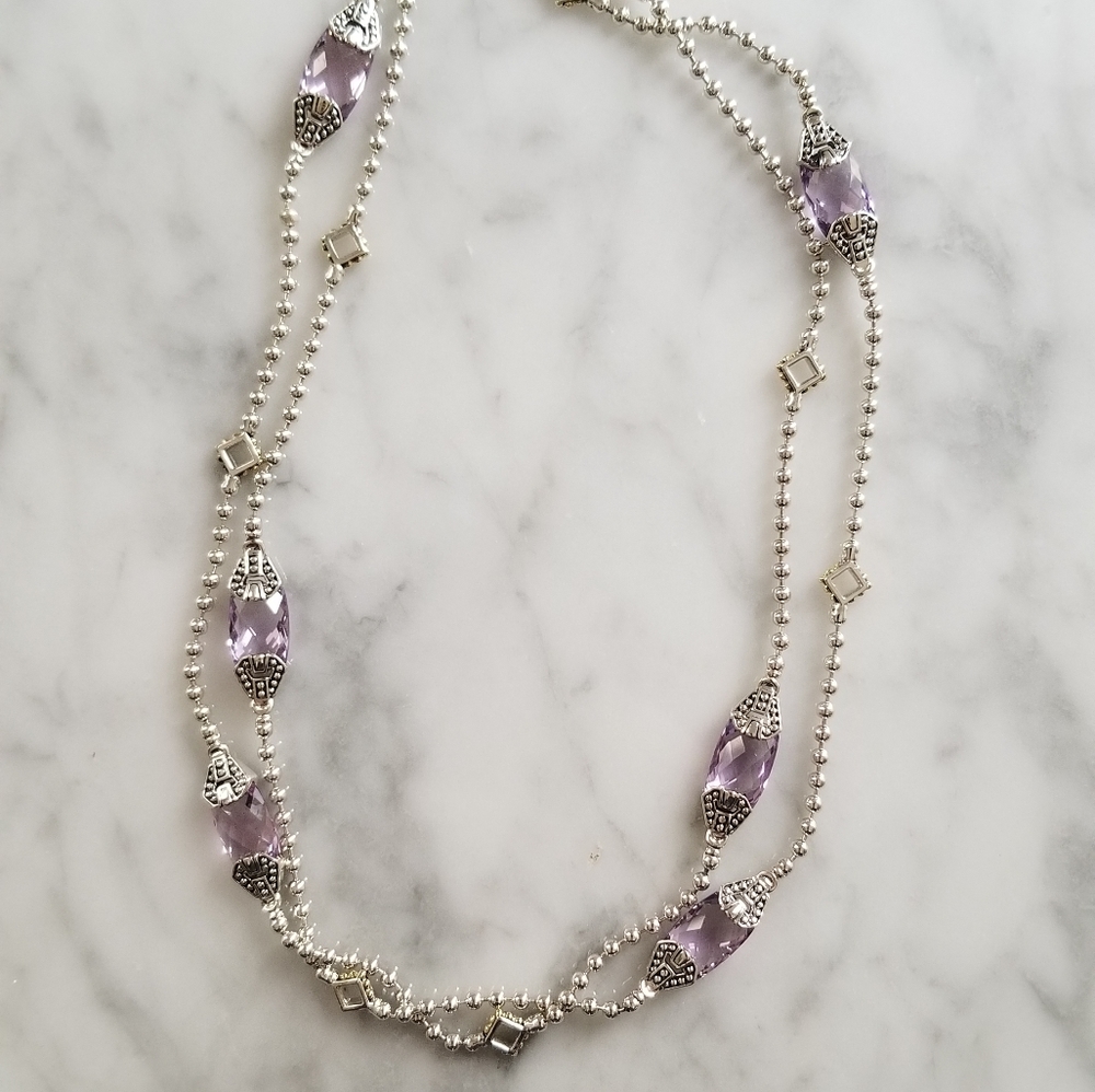 Lagos Amethyst Caviar Necklace
